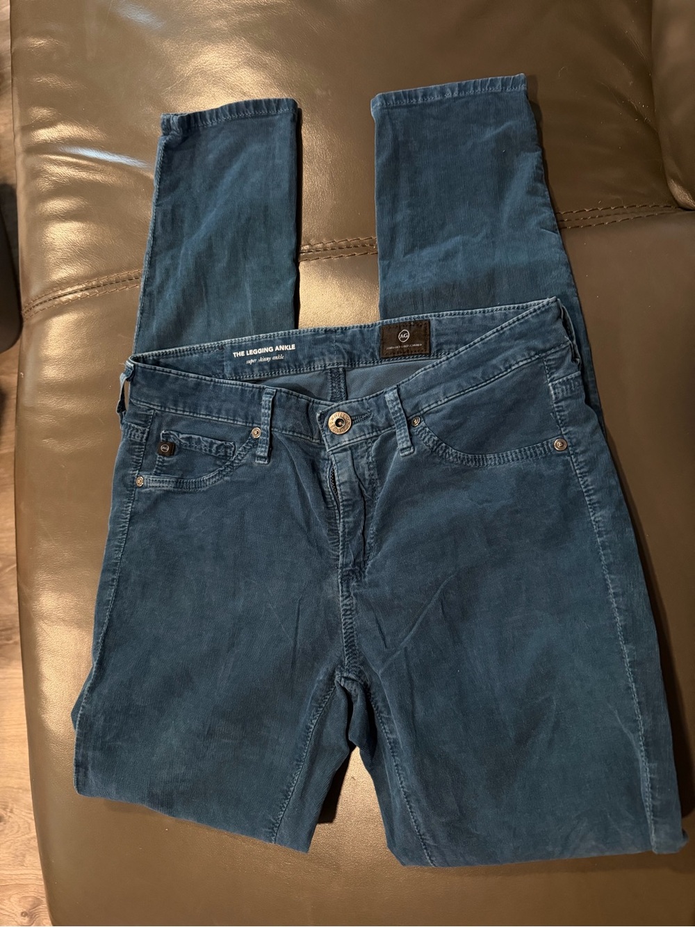 Ag Adriano Goldschmied Slim Corduroy Jeans in Deep Blue
